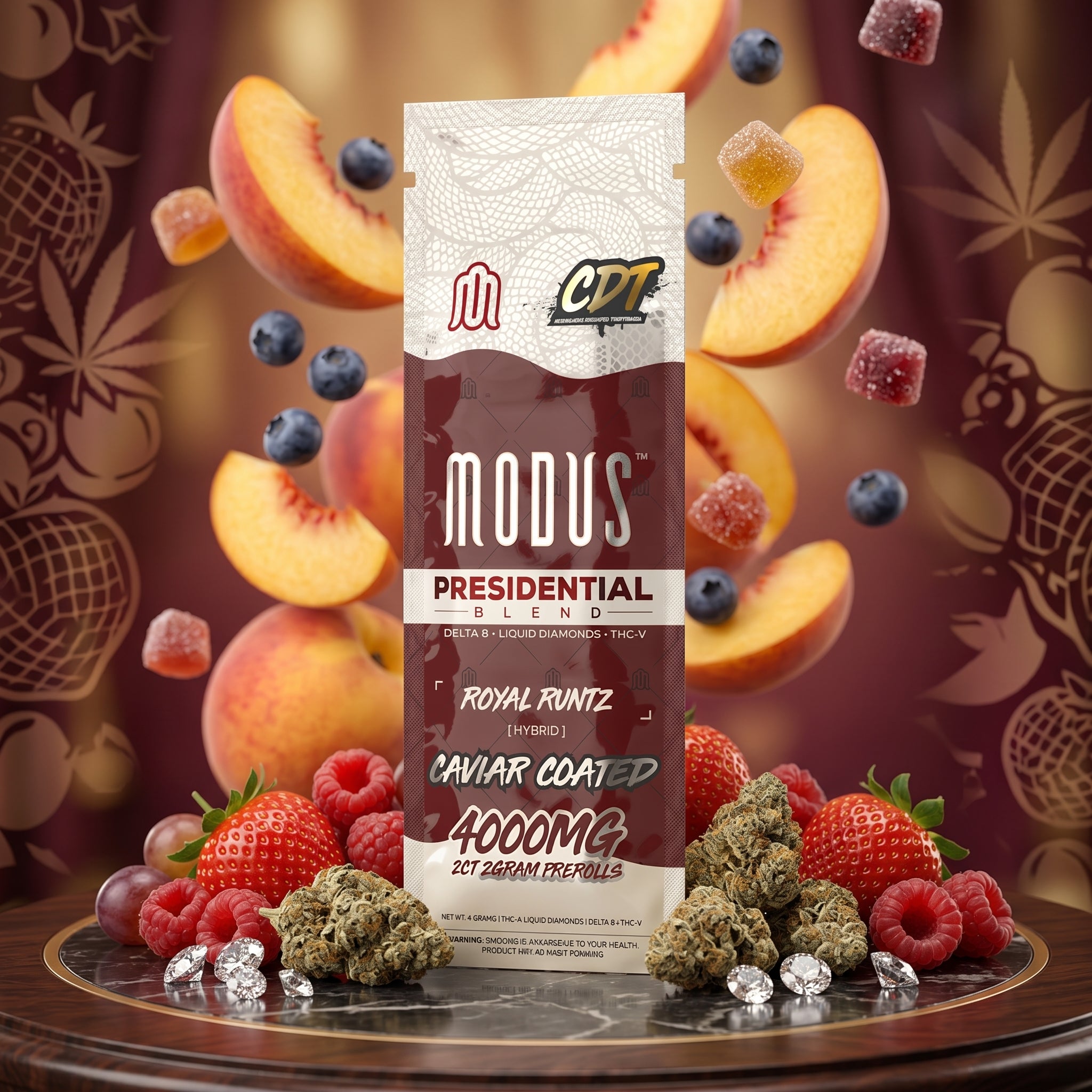 Modus Presidential Preroll - Delta 8, Liquid Diamonds, THC-V - Modus Brand Modus Presidential Preroll - Delta 8, Liquid Diamonds, THC-V - Modus Brand